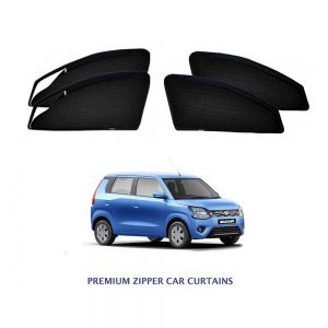 Premium Magnetic Curtain with Zipper for Wagon R New - Black